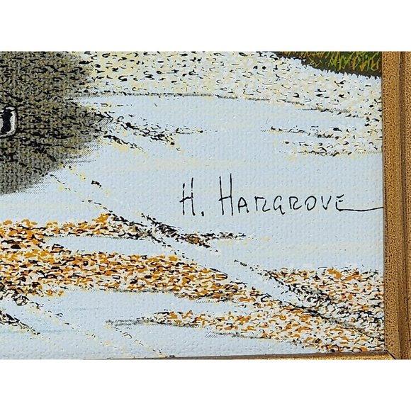 Vintage H. Hargrove Framed Serigraph Oil Painting Dr Sullys Cough Cure Red Car - Picture 4 of 7